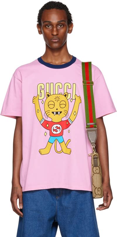 gucci pink cat shirt|gucci cat carrier knock offs.